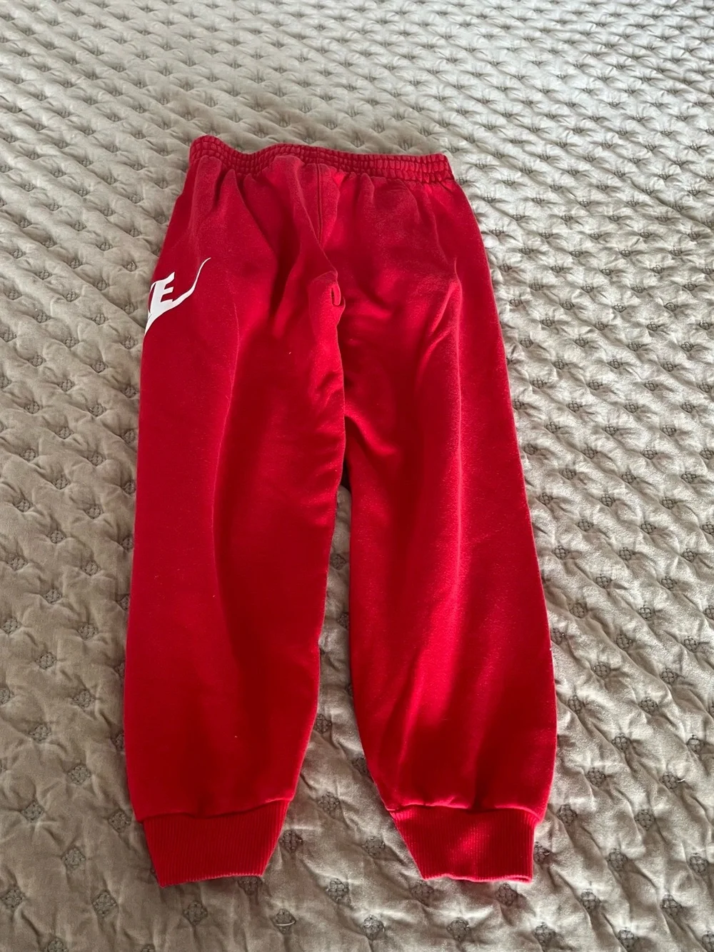 Nike Red Fleece Shorts with White Swoosh